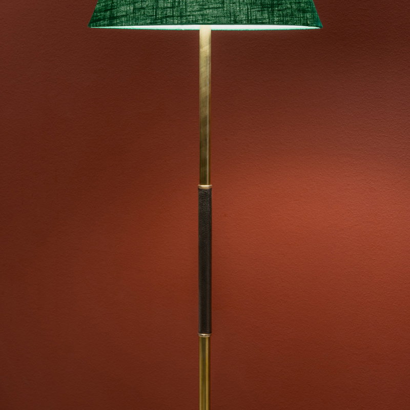 Bow Golvlampa Stor Rå Mässing/Smaragdgrön