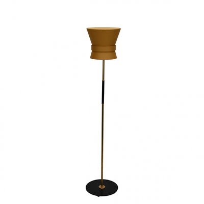 Bow Golvlampa Liten Rå Mässing/Gul Ockra