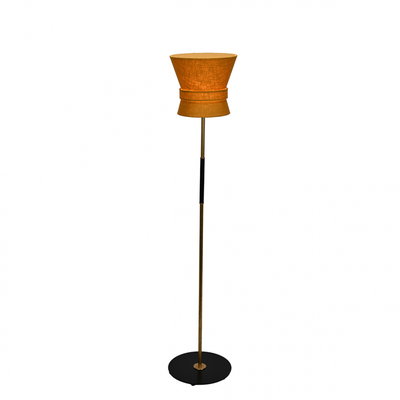 Bow Golvlampa Liten Rå Mässing/Gul Ockra