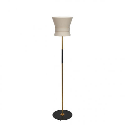 Bow Golvlampa Liten Rå Mässing/Krämvit