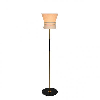 Bow Golvlampa Liten Rå Mässing/Krämvit