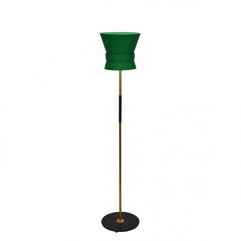 Bow Golvlampa Liten Rå Mässing/Smaragdgrön