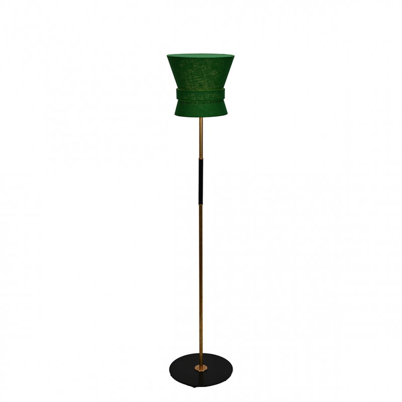 Bow Golvlampa Liten Rå Mässing/Smaragdgrön