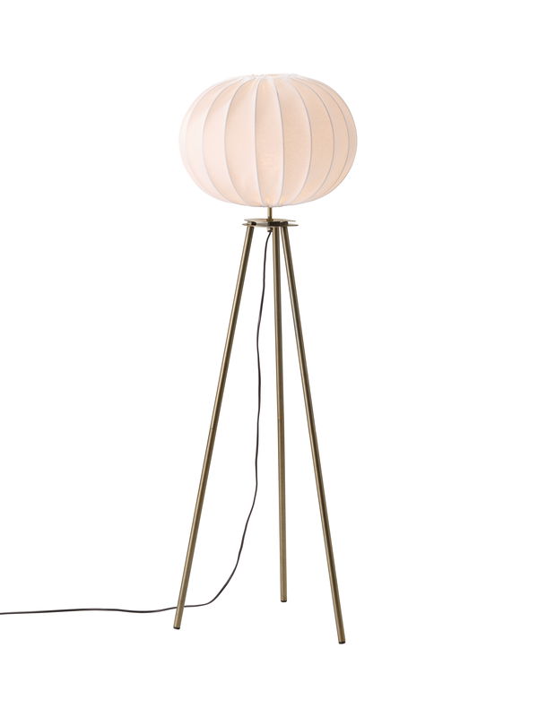 Base golvlampa tripod antikmässing