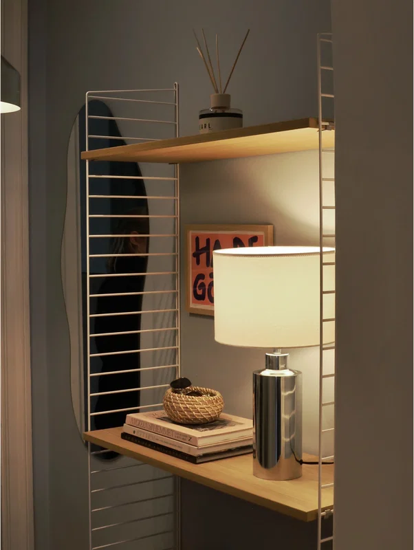 Blank bordslampa i krom