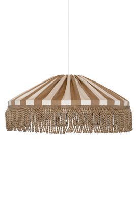 Capri taklampa 50 taupe/vit frans