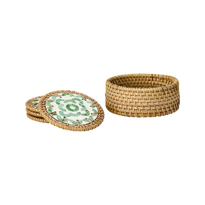 Sunny Glasunderlägg D12 Grön/Natur 4-pack