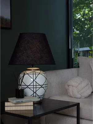 New York Lampfot H39 Svart/Vit