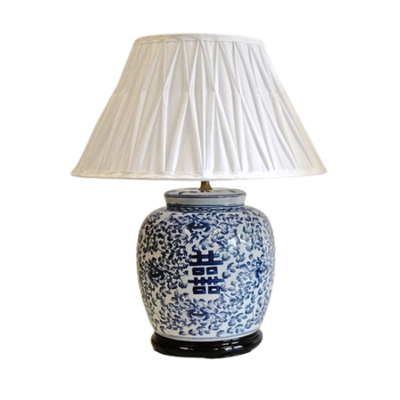 Kina Lampfot H37 Blå Tecken