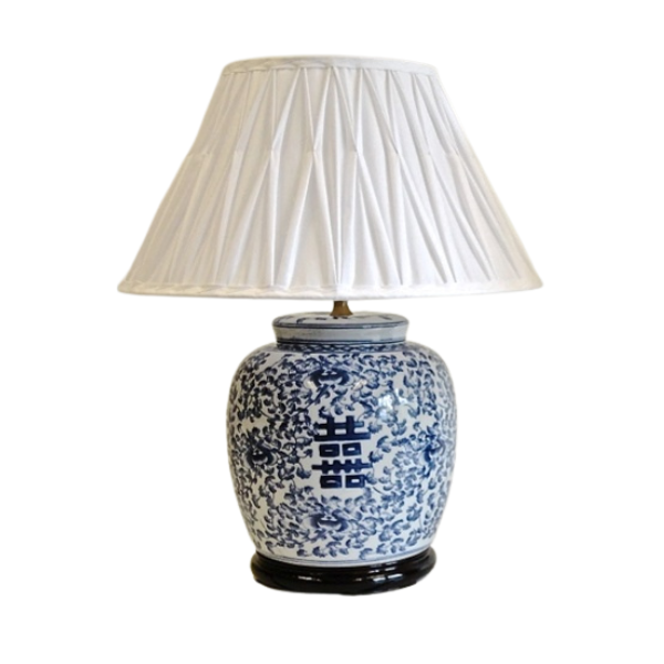 Kina Lampfot H37 Blå Tecken