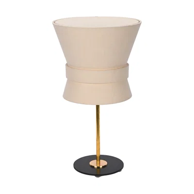 Bow Bordslampa H50 Rå Mässing/Krämvit