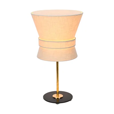 Bow Bordslampa H50 Rå Mässing/Krämvit