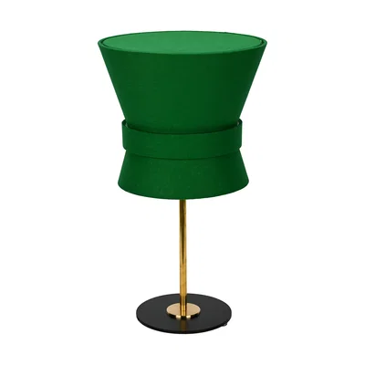 Bow Bordslampa H50 Rå Mässing/Smaragdgrön