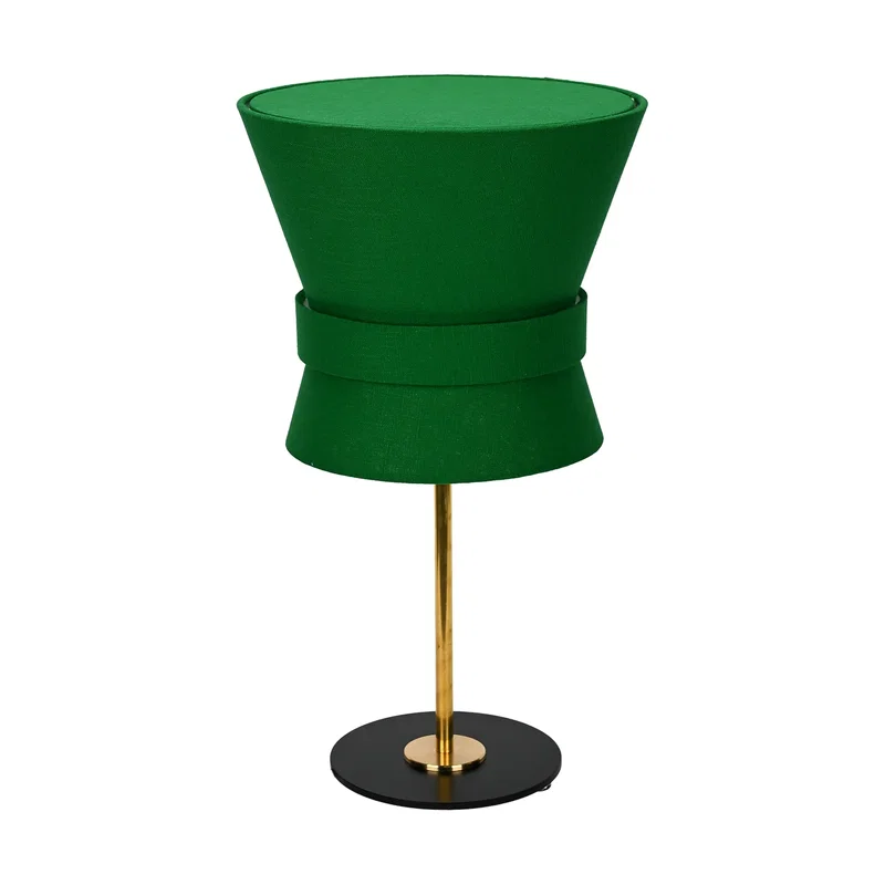 Bow Bordslampa H50 Rå Mässing/Smaragdgrön