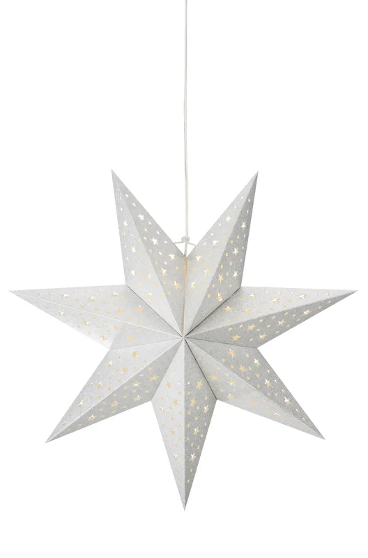 Blank Batteridriven Julstjärna 45cm Silver