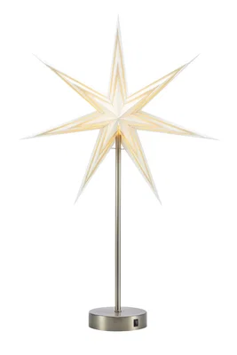 Sarah Sladdlös Bordsstjärna 45cm Vit/Stål