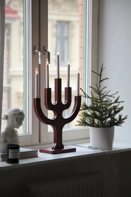 Röd julbelysning