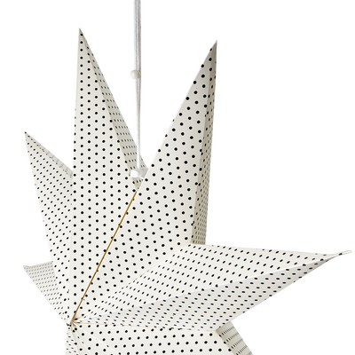 Vit julstjärna med svarta prickar på