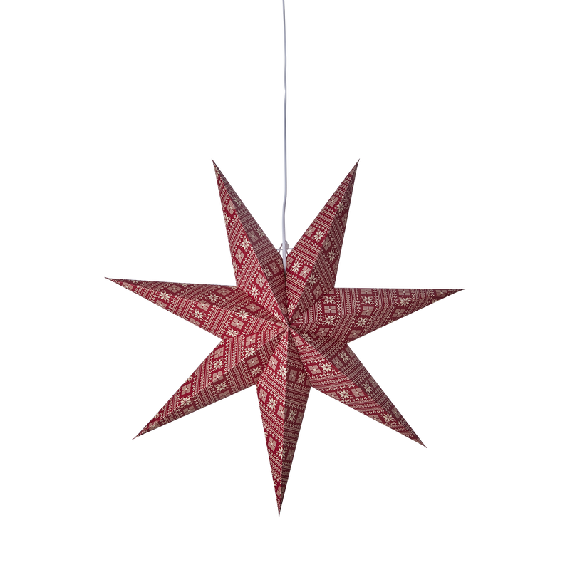 Uni Julstjärna 60 Jul Röd - Med julmotiv