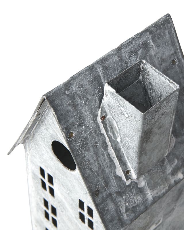 Fenix Ljuslykta Hus L7/H19,5 Grå/Vit