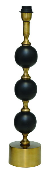 Charlotta Lampfot H60 Svart/Antik Mässing