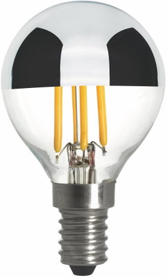 Klotlampa E14 827 4W Toppförspeglad Silver Dim