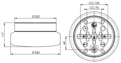 Classic Tak/Vägg D24 IP44 Vit/Blank
