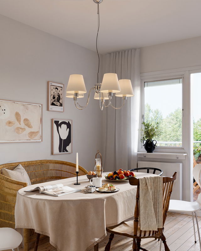 Lynx Taklampa D75 Krom/Vit