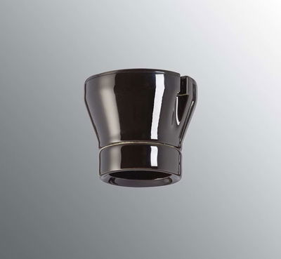 Fotlamphållare D6,5cm Porslin Svart