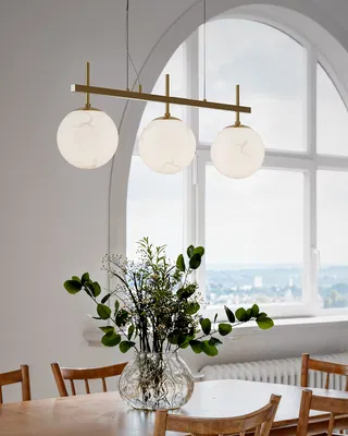 Bellagio Taklampa 82cm Mässing/Vit