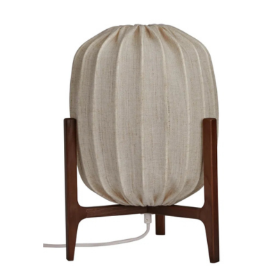 Trä/Naturmaterial lampfot med skärm