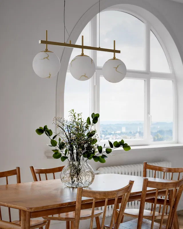 Bellagio Taklampa 82cm Mässing/Vit