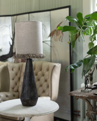 Cylinder lampskärm med frans