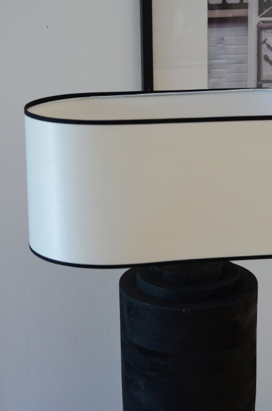 Galaxy Skärmar Bred Oval Offwhite m. Svarta Band