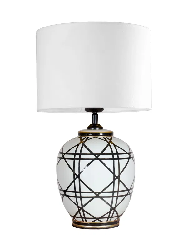 New York Bordslampa H46 Svart/Vit