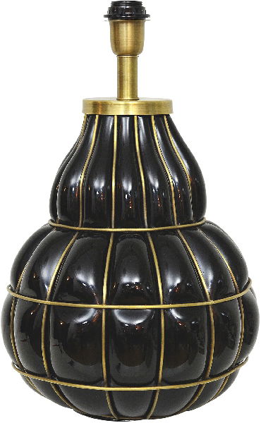 Beatrice Lampfot Glas 50 Svart/Mässing