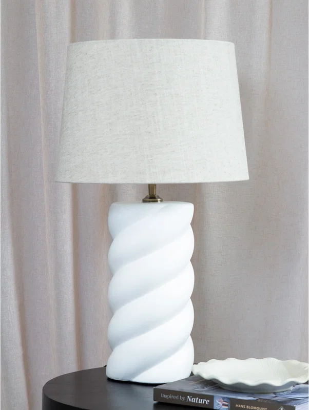 Spin Bordslampa H65 Vit/Beige