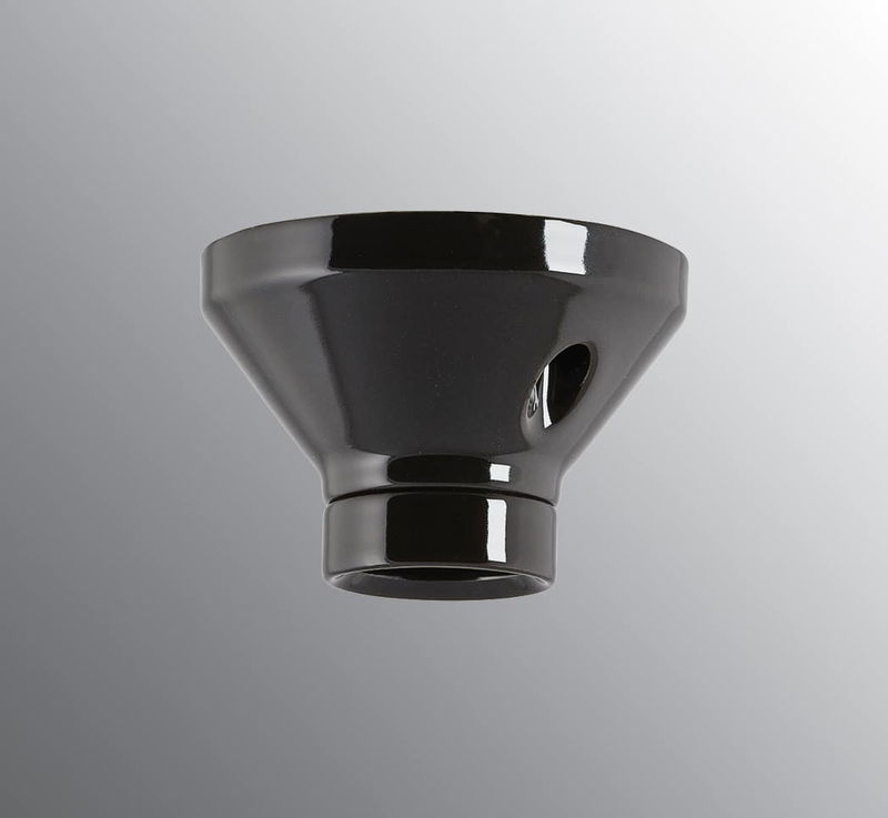 Fotlamphållare D10cm Porslin Svart