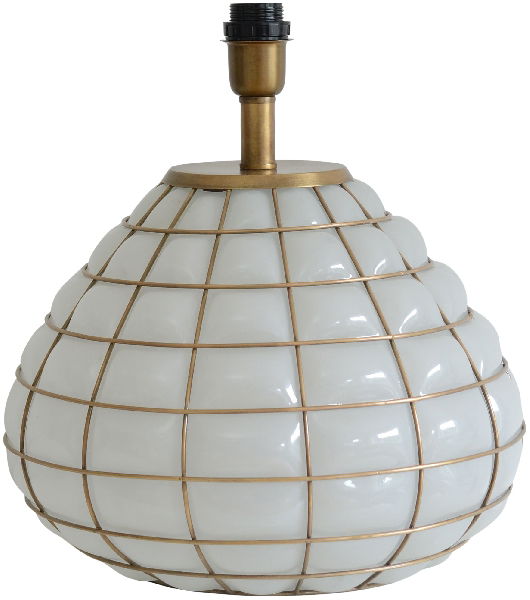 Gloria Lampfot Glas 42 Vit/Mässing