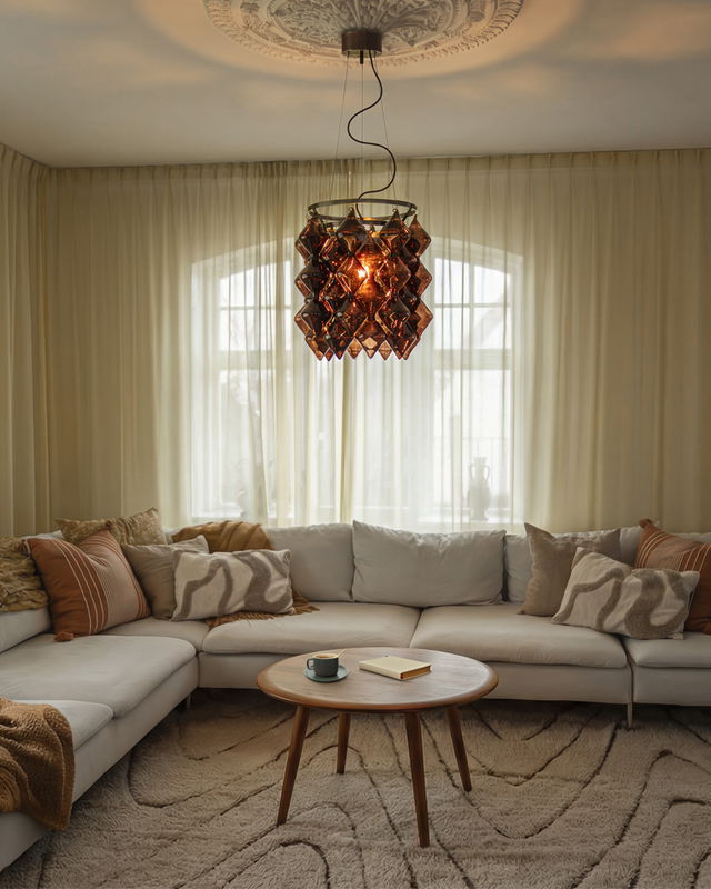 Gemma Taklampa D45 Borstad Stål/Brun