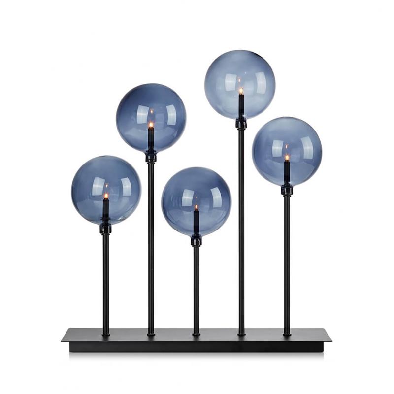 Mäster Ljusstake 5lj Svart/Rök