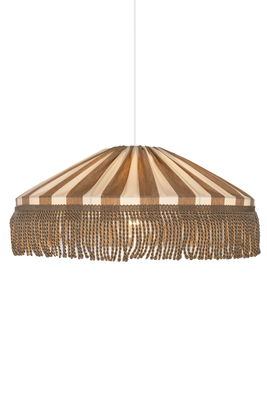 Capri taklampa 50 taupe/vit frans