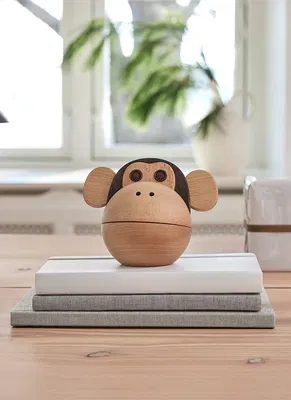 The Monkey skål 17x14 bok/valnöt