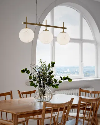 Bellagio Taklampa 82cm Mässing/Vit