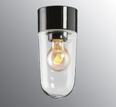 Classic Stallglas Tak/Vägg IP54 Svart/Klar