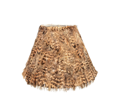 Fjäder Lampskärm 22cm Brun Fjäder Lampskärm 22cm Brun