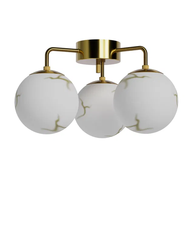 Bellagio Plafond 50cm Mässing/Vit