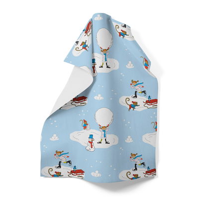 Pippi Åker Skridskor Kökshandduk 46x70cm Ljusblå