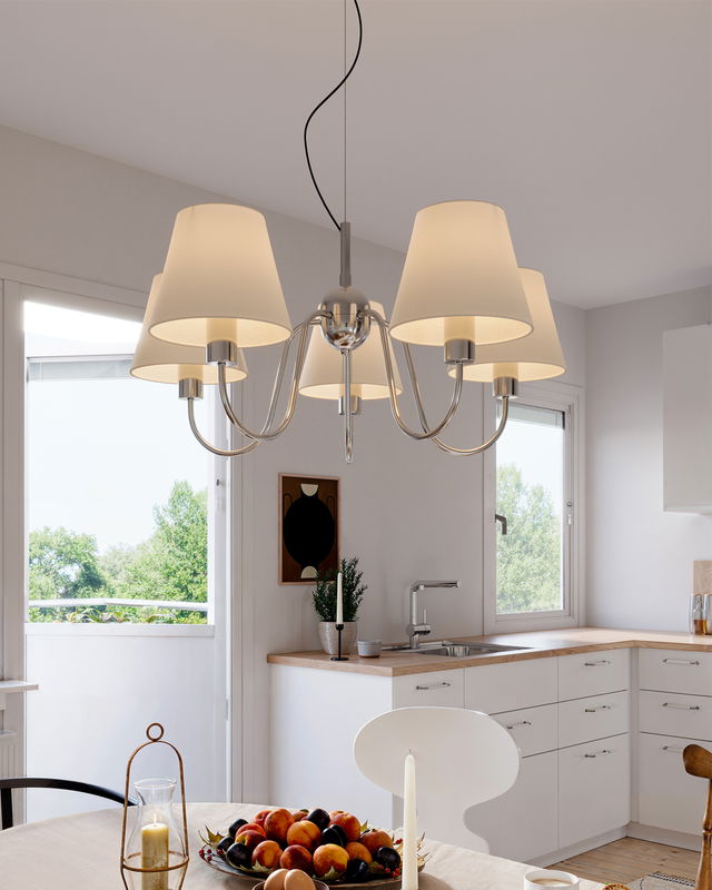 Lynx Taklampa D75 Krom/Vit