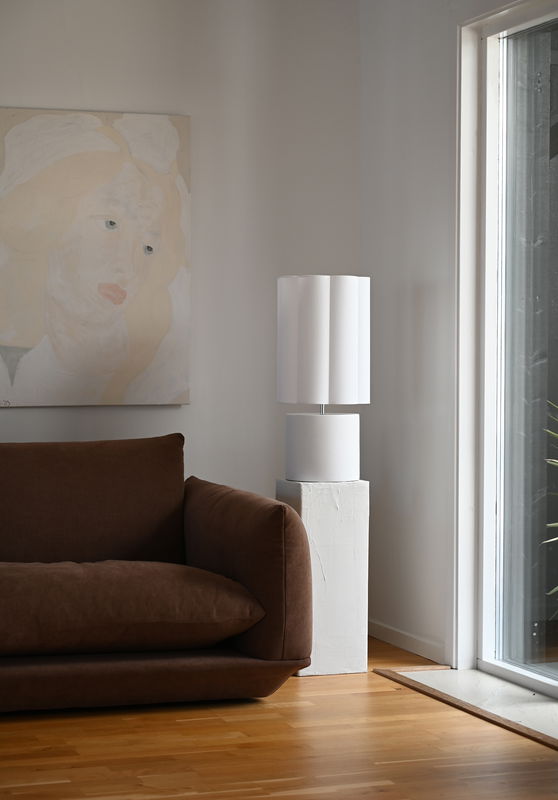 Flower Skärmar Cylinder Vit Linne